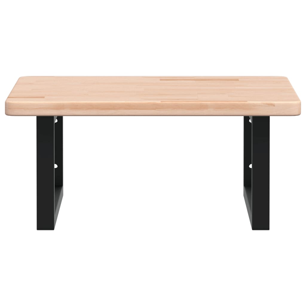 Badeværelseshylde Stål Og Massivt Egetræ Brun Og Sort