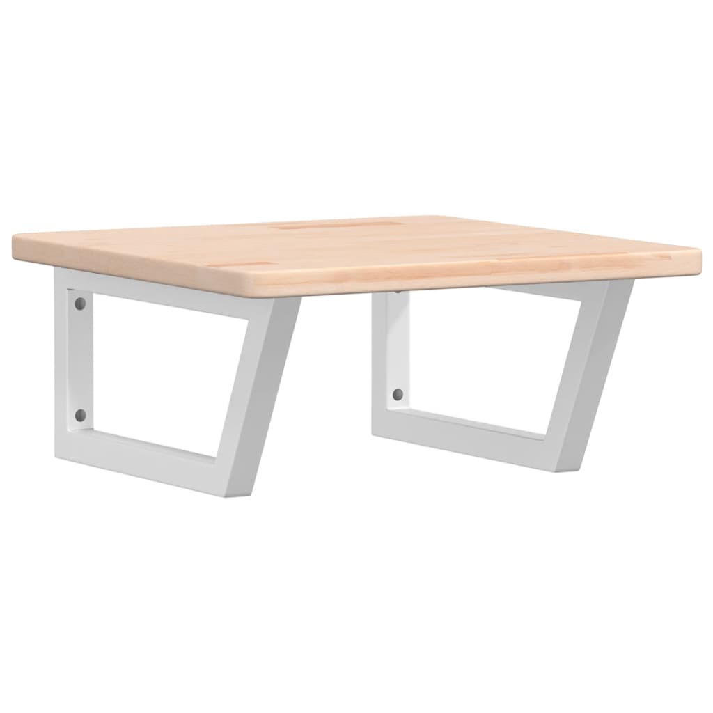 Badeværelseshylde Stål Og Massivt Egetræ