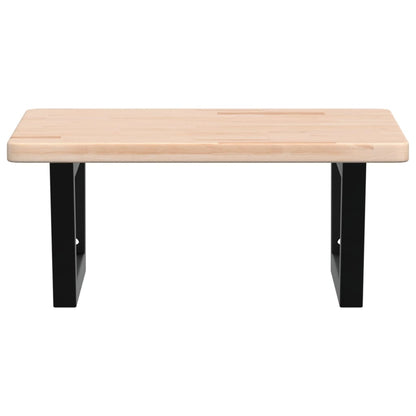 Badeværelseshylde Stål Og Massivt Egetræ Brun Og Sort