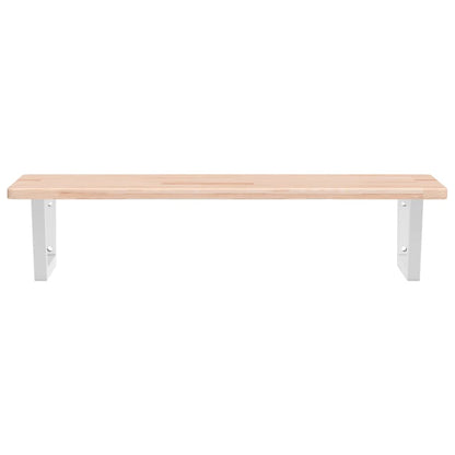 Badeværelseshylde Stål Og Massivt Egetræ Brun Og Hvid