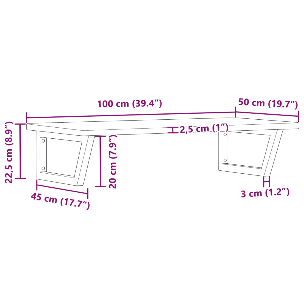 Badeværelseshylde Stål Og Massivt Egetræ Brun Og Hvid