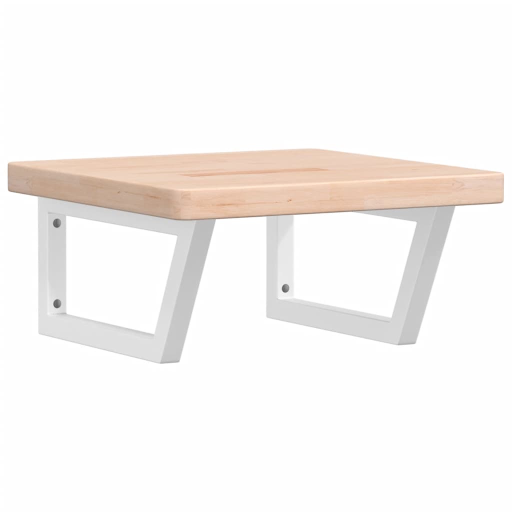 Badeværelseshylde Stål Og Massivt Egetræ