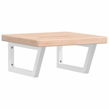 Badeværelseshylde Stål Og Massivt Egetræ