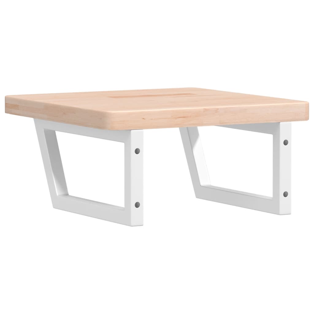 Badeværelseshylde Stål Og Massivt Egetræ