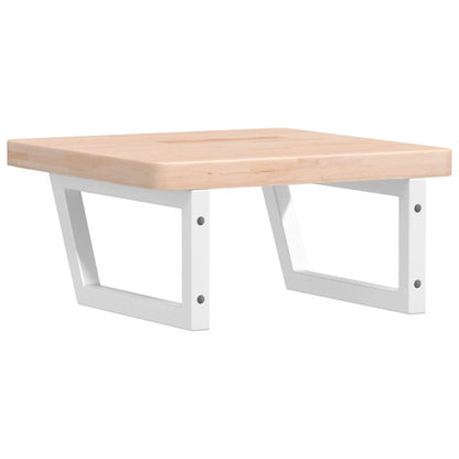 Badeværelseshylde Stål Og Massivt Egetræ