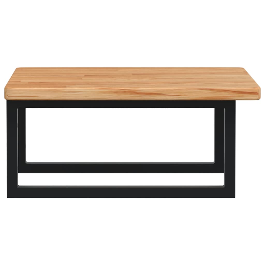 Badeværelseshylde Stål Og Massivt Egetræ Lysebrun Og Sort