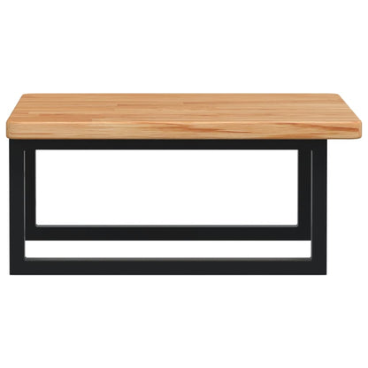 Badeværelseshylde Stål Og Massivt Egetræ Lysebrun Og Sort