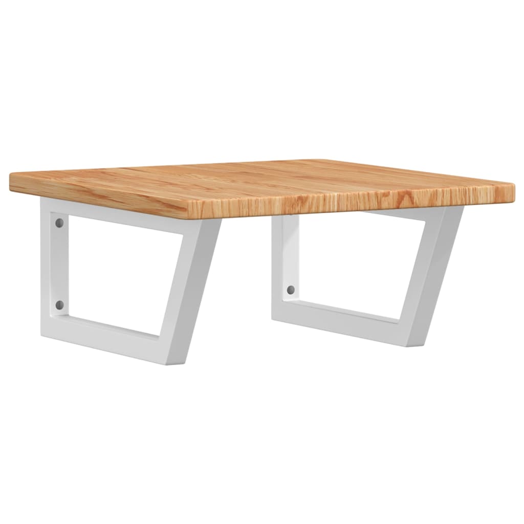 Badeværelseshylde Stål Og Massivt Egetræ