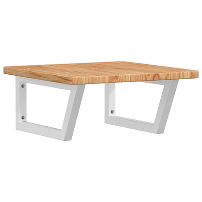 Badeværelseshylde Stål Og Massivt Egetræ