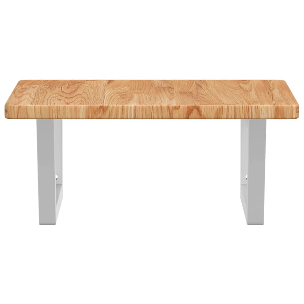 Badeværelseshylde Stål Og Massivt Egetræ