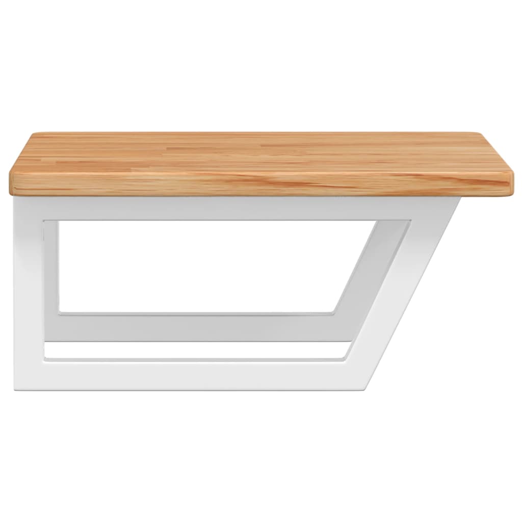 Badeværelseshylde Stål Og Massivt Egetræ