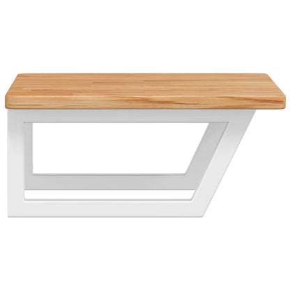 Badeværelseshylde Stål Og Massivt Egetræ