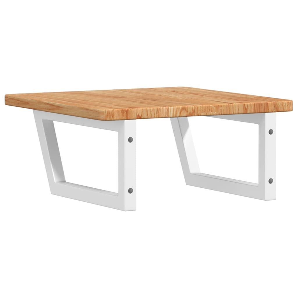 Badeværelseshylde Stål Og Massivt Egetræ