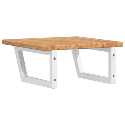 Badeværelseshylde Stål Og Massivt Egetræ