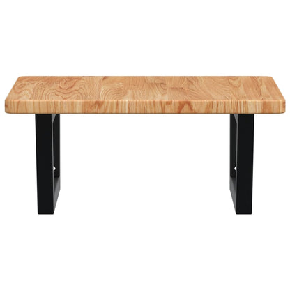 Badeværelseshylde Stål Og Massivt Egetræ Lysebrun Og Sort