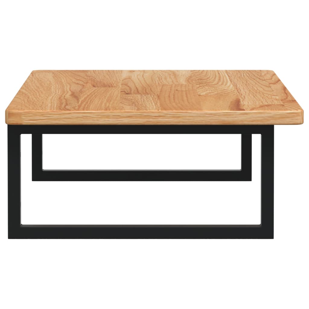 Badeværelseshylde Stål Og Massivt Egetræ Lysebrun Og Sort