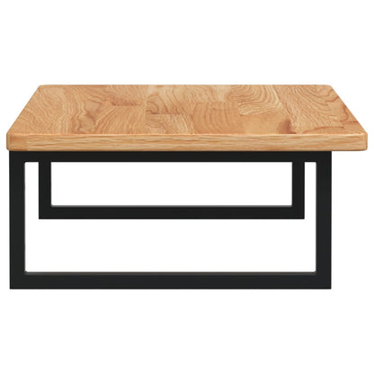 Badeværelseshylde Stål Og Massivt Egetræ Lysebrun Og Sort