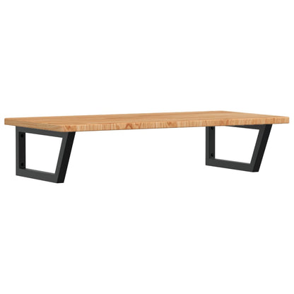 Badeværelseshylde Stål Og Massivt Egetræ Lysebrun Og Sort