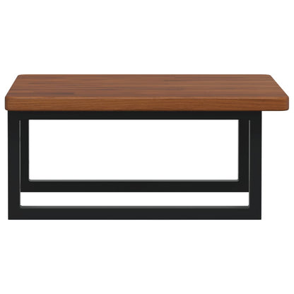 Badeværelseshylde Stål Og Massivt Egetræ Mørkebrun Og Sort