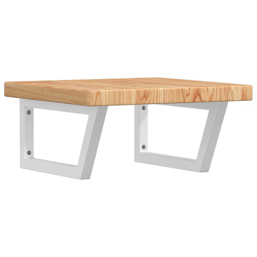 Badeværelseshylde Stål Og Massivt Egetræ