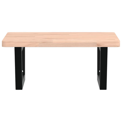 Badeværelseshylde Stål Og Massivt Bøgetræ Brun Og Sort