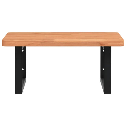 Badeværelseshylde Stål Og Massivt Bøgetræ Mørkebrun Og Sort