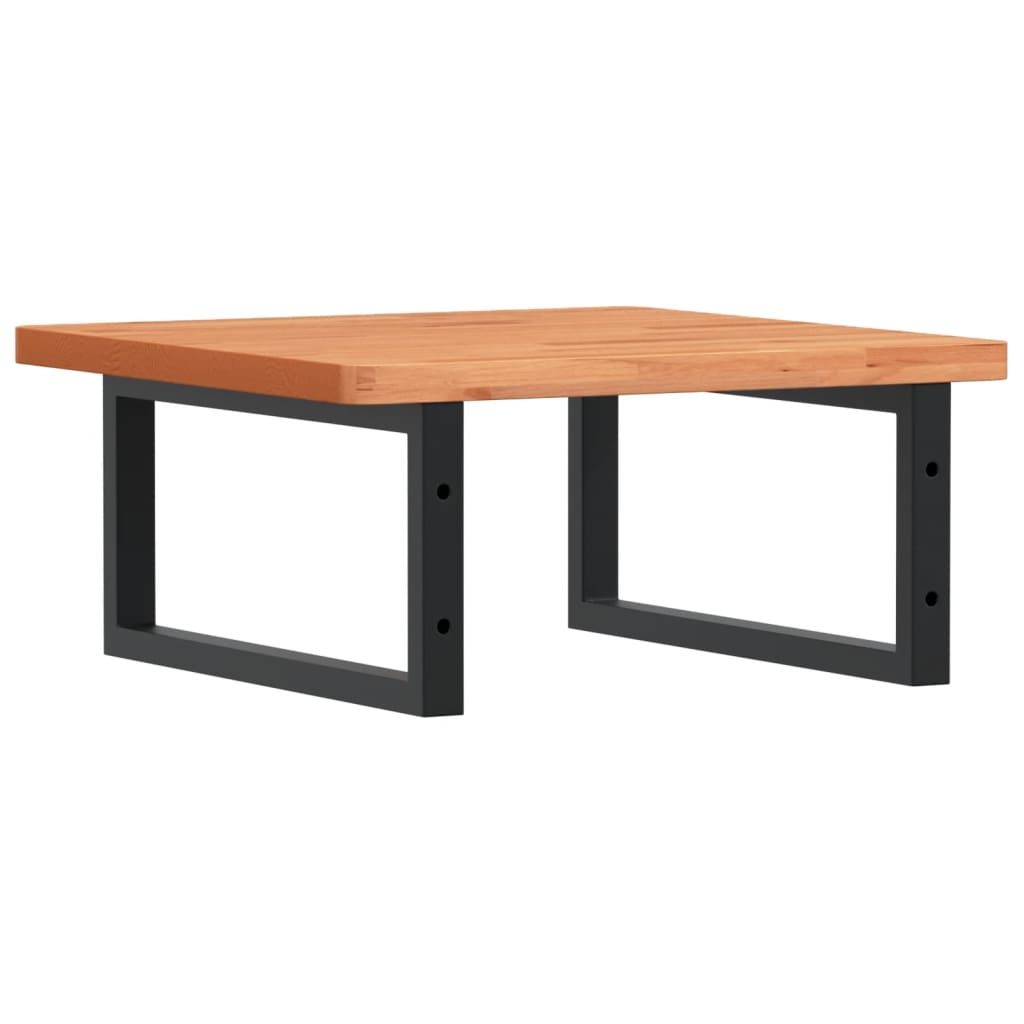 Badeværelseshylde Stål Og Massivt Bøgetræ Mørkebrun Og Sort