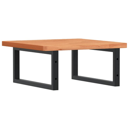 Badeværelseshylde Stål Og Massivt Bøgetræ Mørkebrun Og Sort