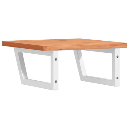 Badeværelseshylde Stål Og Massivt Bøgetræ Mørkebrun Og Hvid