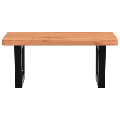 Badeværelseshylde Stål Og Massivt Bøgetræ Mørkebrun Og Sort