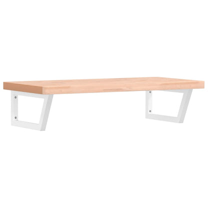 Badeværelseshylde Stål Og Massivt Bøgetræ Brun Og Hvid