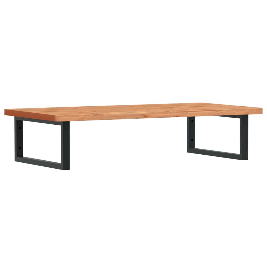 Badeværelseshylde Stål Og Massivt Bøgetræ Mørkebrun Og Sort