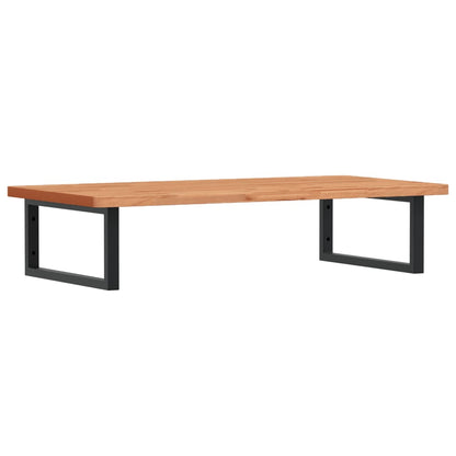 Badeværelseshylde Stål Og Massivt Bøgetræ Mørkebrun Og Sort