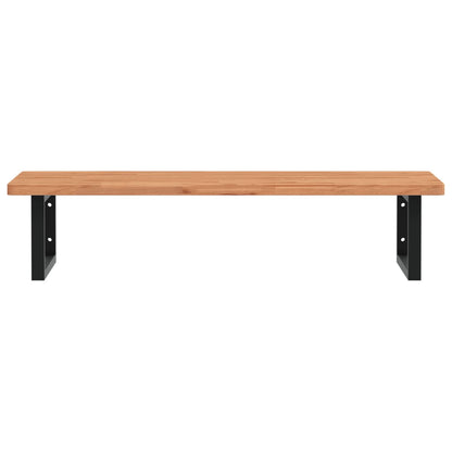 Badeværelseshylde Stål Og Massivt Bøgetræ Mørkebrun Og Sort