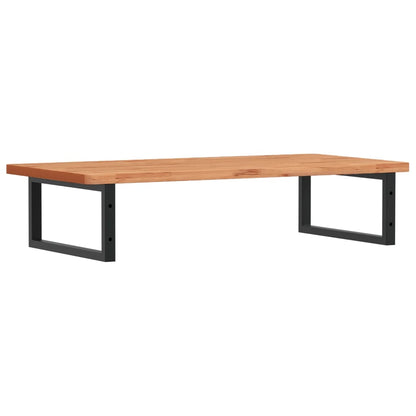 Badeværelseshylde Stål Og Massivt Bøgetræ Mørkebrun Og Sort