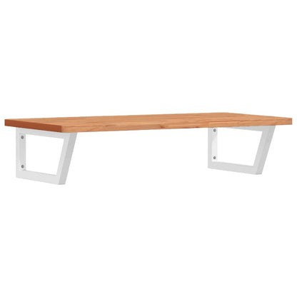 Badeværelseshylde Stål Og Massivt Bøgetræ Mørkebrun Og Hvid