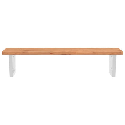 Badeværelseshylde Stål Og Massivt Bøgetræ Mørkebrun Og Hvid