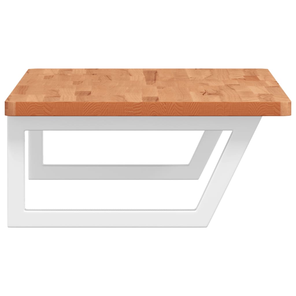 Badeværelseshylde Stål Og Massivt Bøgetræ Mørkebrun Og Hvid