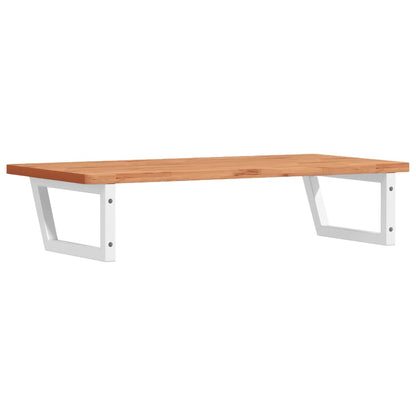 Badeværelseshylde Stål Og Massivt Bøgetræ Mørkebrun Og Hvid