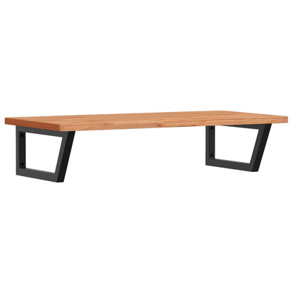 Badeværelseshylde Stål Og Massivt Bøgetræ Mørkebrun Og Sort