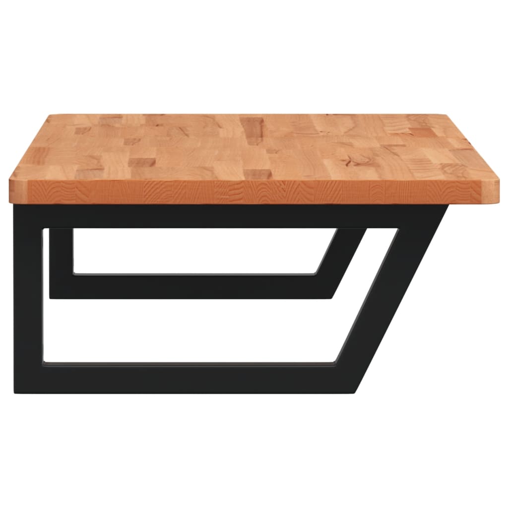 Badeværelseshylde Stål Og Massivt Bøgetræ Mørkebrun Og Sort