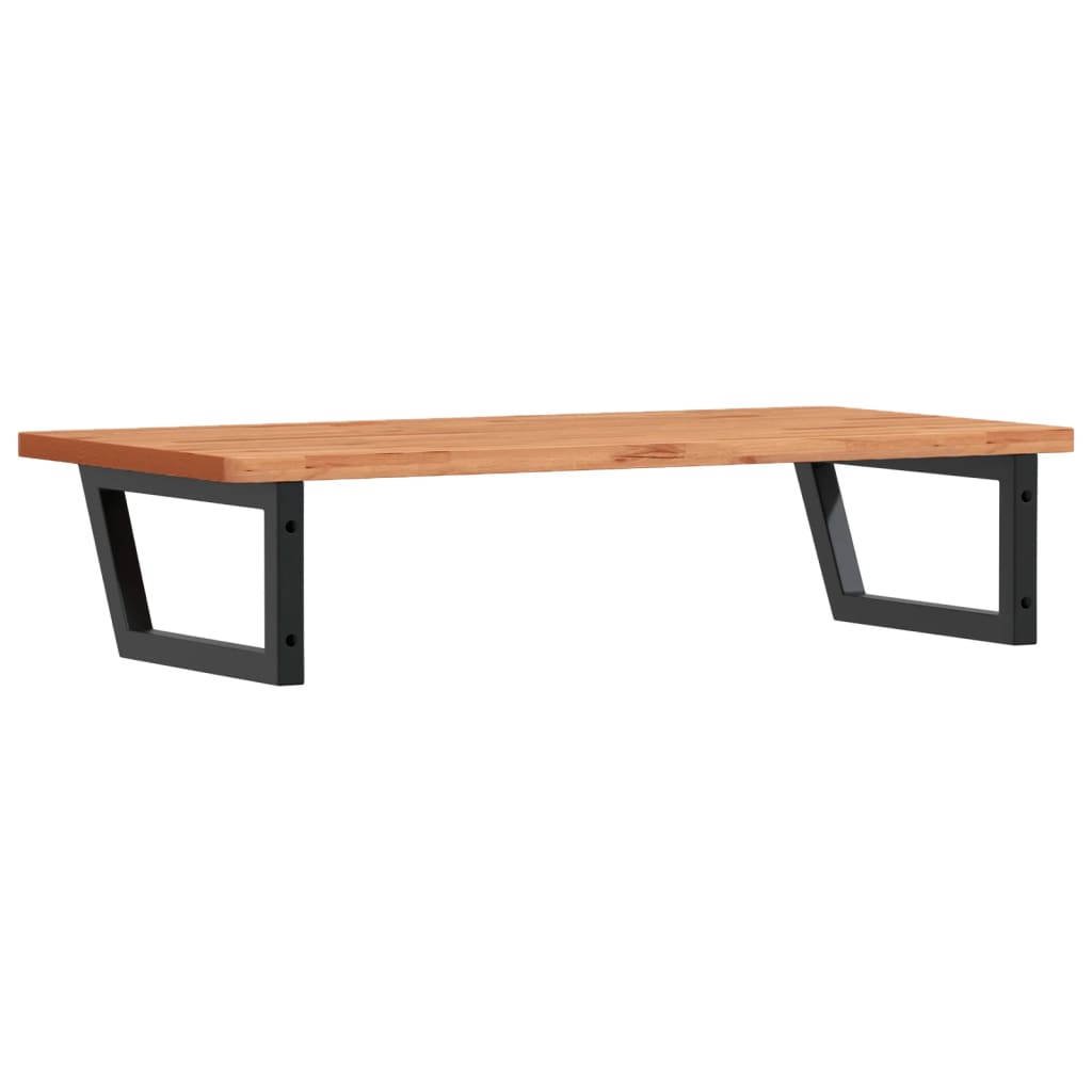 Badeværelseshylde Stål Og Massivt Bøgetræ Mørkebrun Og Sort