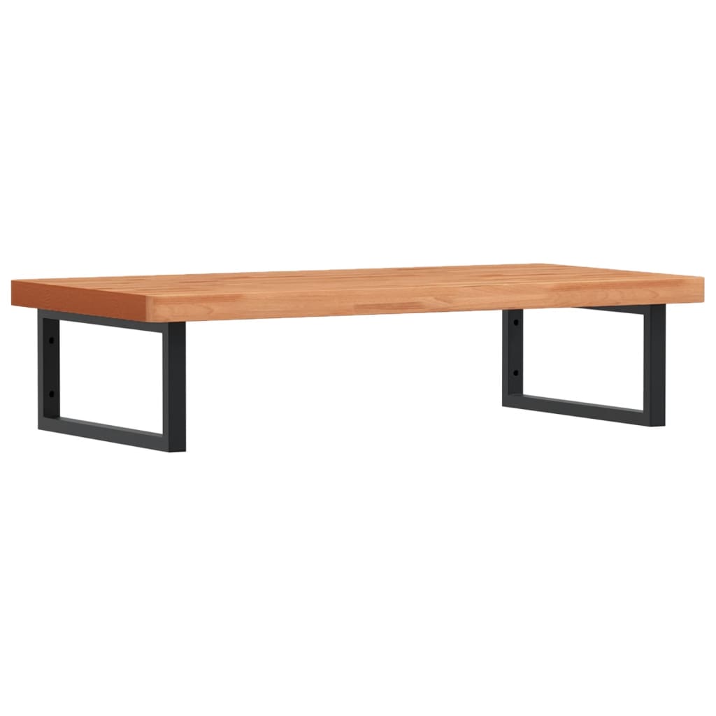 Badeværelseshylde Stål Og Massivt Bøgetræ Mørkebrun Og Sort