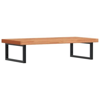 Badeværelseshylde Stål Og Massivt Bøgetræ Mørkebrun Og Sort