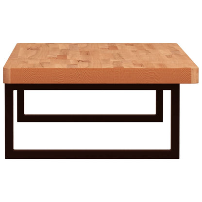 Badeværelseshylde Stål Og Massivt Bøgetræ Mørkebrun Og Sort