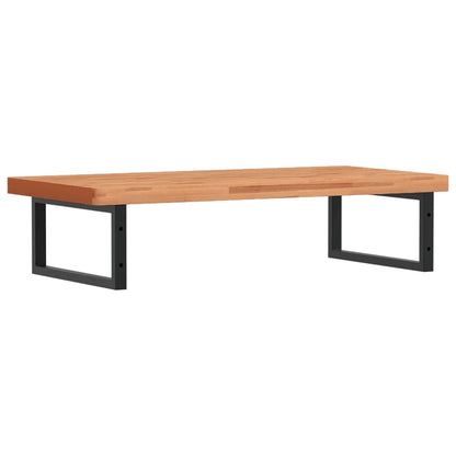 Badeværelseshylde Stål Og Massivt Bøgetræ Mørkebrun Og Sort