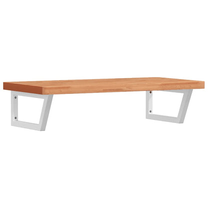 Badeværelseshylde Stål Og Massivt Bøgetræ Mørkebrun Og Hvid