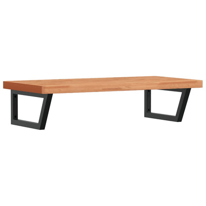 Badeværelseshylde Stål Og Massivt Bøgetræ Mørkebrun Og Sort