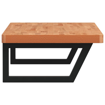 Badeværelseshylde Stål Og Massivt Bøgetræ Mørkebrun Og Sort