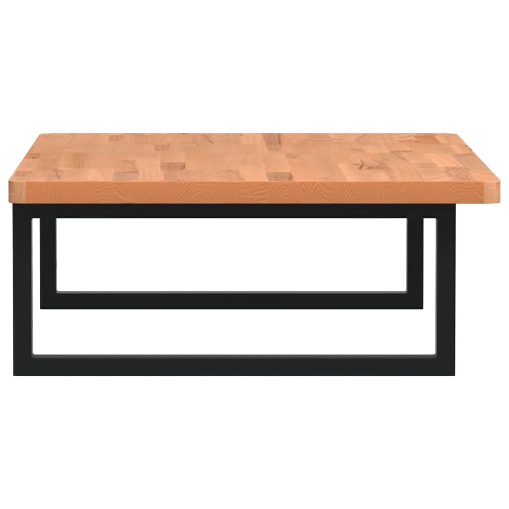 Badeværelseshylde Stål Og Massivt Bøgetræ Sort